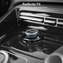 Cargador rápido de coche de aleación de aluminio de 38W con QC3.0 + PD, pequeño y portátil, con 2 puertos USB tipo C, incluye cables de datos