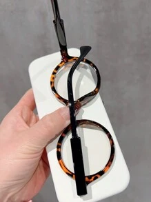 1 Pc New Round Multi-Color Fashion Flat Glasses Retro Style Unisex Eyeglasses Frame, Fashionable Decor Glasses For Daily Wear