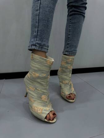 Elegant And Fashionable High-Heeled Peep Toe Sandals