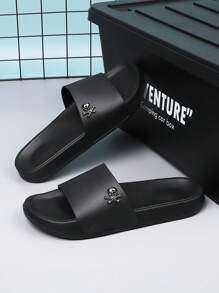 Men's Personalized Slippers, EVA Indoor Leisure Slippers - Black - View 3