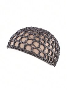 1pc Handmade Crochet Sleep Cap, Not A Hat, Women Hair Accessories Net Hairnet Cap Prescription Headgear Wig Cap Silk Bonnet Satin Bonnet - Multicolor - View 19