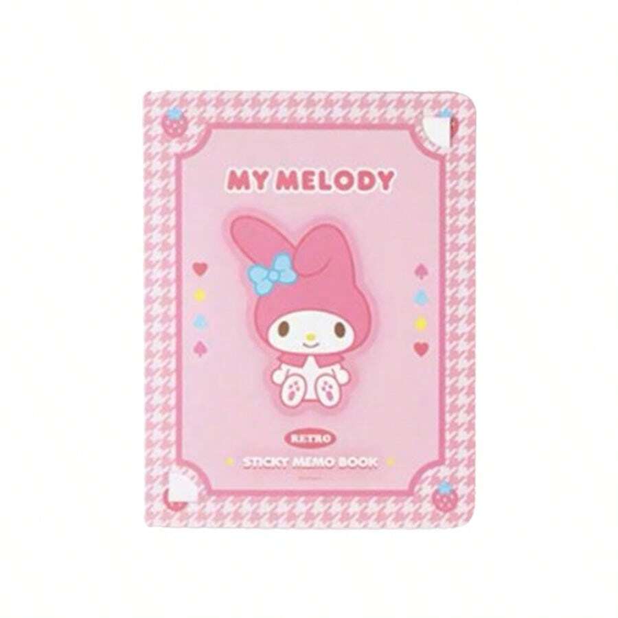 1pc Page 300 Melody Sticker Set Study Supplies Cartoon Notebook - For School Student Girls Ledger Material Letter Stickers, Bookmarks Stationery Set - Pink - View 1