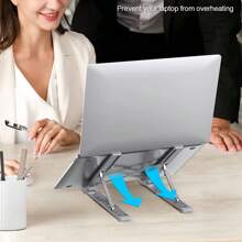Adjustable And Portable Notebook Stand - Lightweight Aluminum Alloy For Comfortable Work Anywhere - Multicolor - View 3