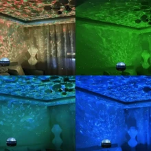 USb Powered Ocean Wave Galaxy Projector, Bedroom Water Ripple Projector Night Light Projector, Adult Playroom, Home Theater, Ceiling, Room Decorative Lights - Black - View 6