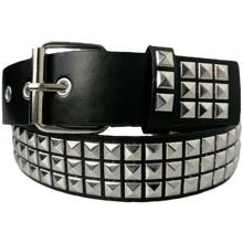 Punk European And American Pyramid Cyber Y2k Subculture Gothic Four-Square Bead Rivet Belt Waistband Women Versatile Jeans Men Halloween Summer, School Fall, Autumn, Halloween - Multicolor - View 9