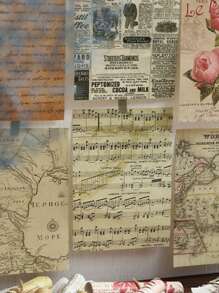 30 hojas de Papel de partitura musical antigua, material de papel estacionario artístico retro decorativo para álbumes de recortes de la serie de cartas antiguas