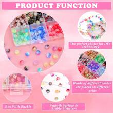 1 Box About 500PCs 8MM Multicolor Randomly Acrylic Crackle Beads Set For Jewelry Making Crystal Crackle Lampwork Acrylic Round Beads For Bracelet Necklace Earring Accessories - Multicolor - View 5