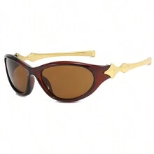 多色星形太陽眼鏡，防UV時尚街拍潮流眼鏡，適用於戶外旅行 - 深茶茶片 - 查看 8