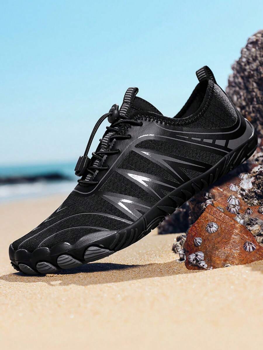 Summer Outdoor Sports Anti-Sand Wading Shoes For Men And Women, Quick-Drying Breathable Water Shoes For Swimming, Couple Models For Fishing, Amphibious Anti-Cutting Beach Shoes For Seaside - Black - View 1