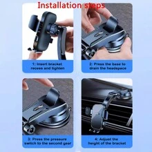 SEAMETAL汽車儀表板手機支架支架通用汽車手機支架GPS導航 - 淺藍色 - 查看 5