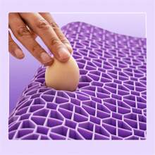 1入組多功能凝膠皮膚友好透氣網眼3D波浪可清洗超彈性釋壓TPE網格凝膠枕矽膠床睡眠高彈性柔軟釋放頸部壓力床TPE凝膠枕，包含枕套1入組