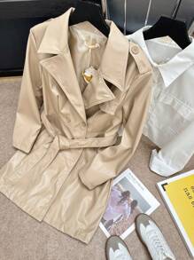 Women Trench Coats - Caqui - Ver 3