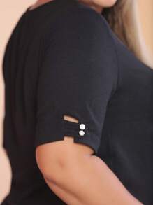 Plus Size Co-Ords - Black - View 9