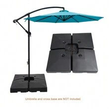 C-Hopetree 356 Lb Heavy Duty Base Weights Stand For Offset Cantilever Outdoor Patio Umbrella, 4 Piece Set, Black - 黑色 - 查看 4