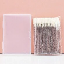 100pcs Lip Brush Lipstick Lip Gloss Applicator Mascara Brush Head Makeup Cleaning Brush Set Makeup Tools - Multicolor - View 12