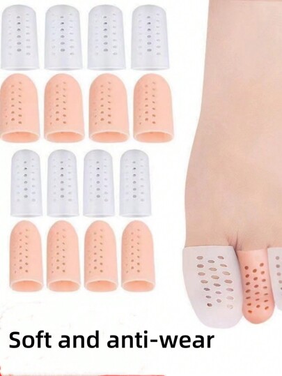 قبعات أصابع القدم السيليكون المرنة 2 قطعة مع تصميم مضاد للتآكل وتهوية الهواء، تحمي اصابع الأقدام من الحواجز والاحتكاك، أنبوب الأصابع للعناية بالقدم، ناعمة ومريحة، لكلا الجنسين.