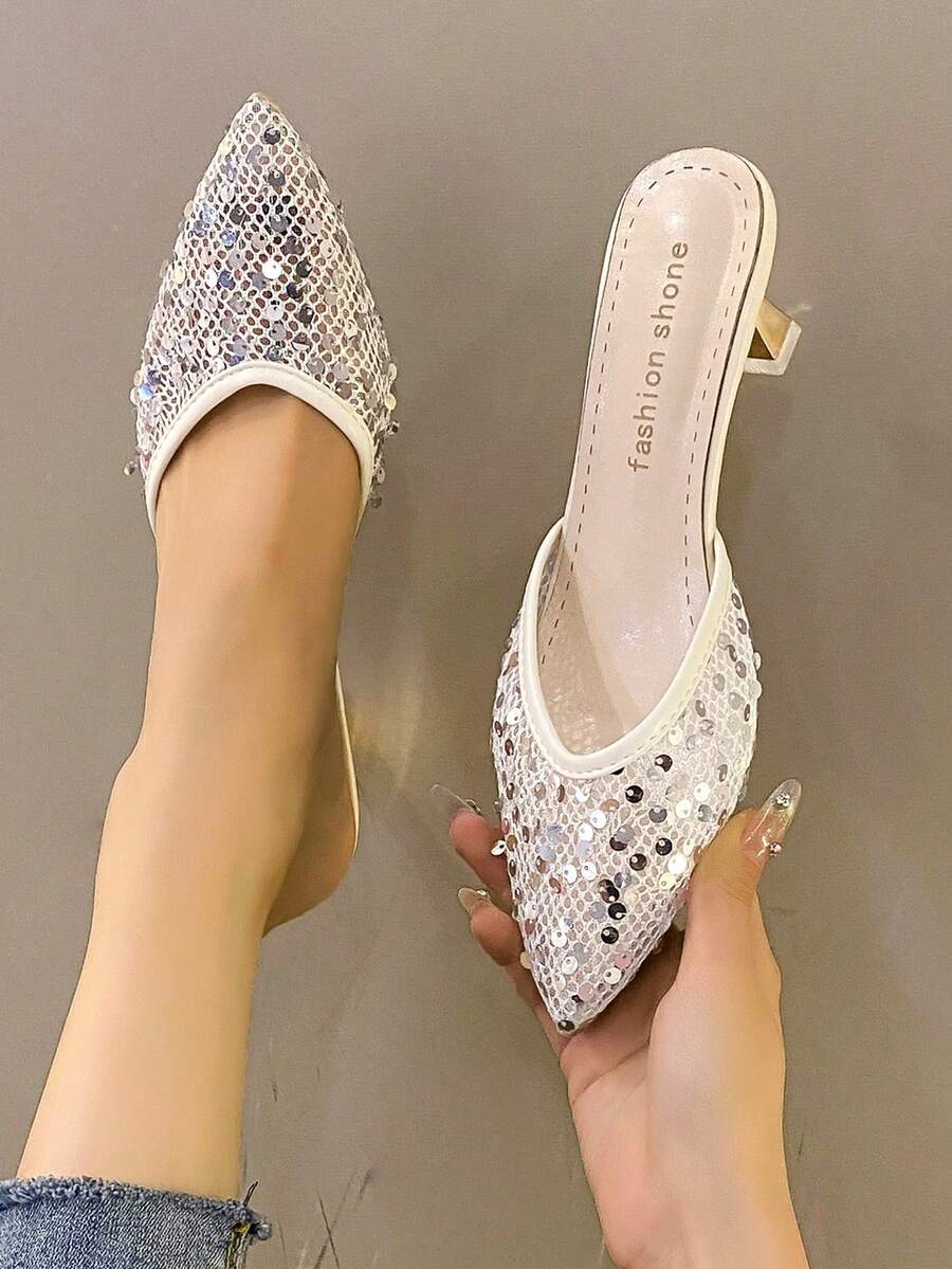Giày Sandal Mùa Hè Cho Nữ 2024 Hàng Mới Về, Phong Cách Tiên Nữ Thường Ngày, Dép Xỏ Ngón Chất Lượng Cao, Gót Trung Bình, Gót Chunky, Mũi Giày Kín, Giày Đa Năng - Màu be - Xem 1