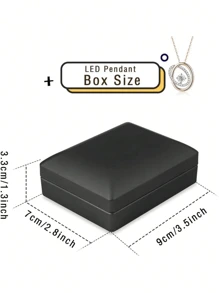 1 件带 LED 灯的奢华手链盒、戒指盒、吊坠盒、优雅钻石手链盒，适用于独特的求婚、订婚或婚礼，矩形黑色天鹅绒内饰珠宝展示礼品盒。 - 紫色 - 查看 12