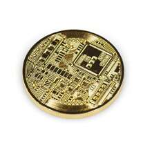 (5pcs Golden)Bitcoin Coin Souvenir With Coin Case, Physical Bitcoin Collection, Gold Plated Bitcoin For Commemoration, Crypto Currency Coin BTC For Gift, Gold Bitcoin Tokens