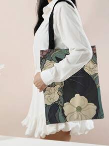 Borsa a tracolla con stampa di gatti stampata su entrambi i lati, borsa casual da viaggio per la spiaggia, ampia capacità, riutilizzabile, borsa a spalla casual da donna, borsa in tela da spiaggia di grande capacità, borsa da shopping con stampa per donne, borsa a spalla da donna per la spesa