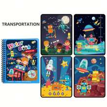 Livro de pintura mágica com água para decoração de Natal, brinquedos Montessori, livro de colorir reutilizável, livro de desenho mágico com água, livro de brinquedos educativos (todos os acessórios estão em cores e estilos aleatórios), escritório, escola, desenho, aluno, marcadores, papelaria, meninos, meninas, material escolar, material escolar, aquarela, brinquedos para meninos e crianças, brinquedos infantis, volta às aulas