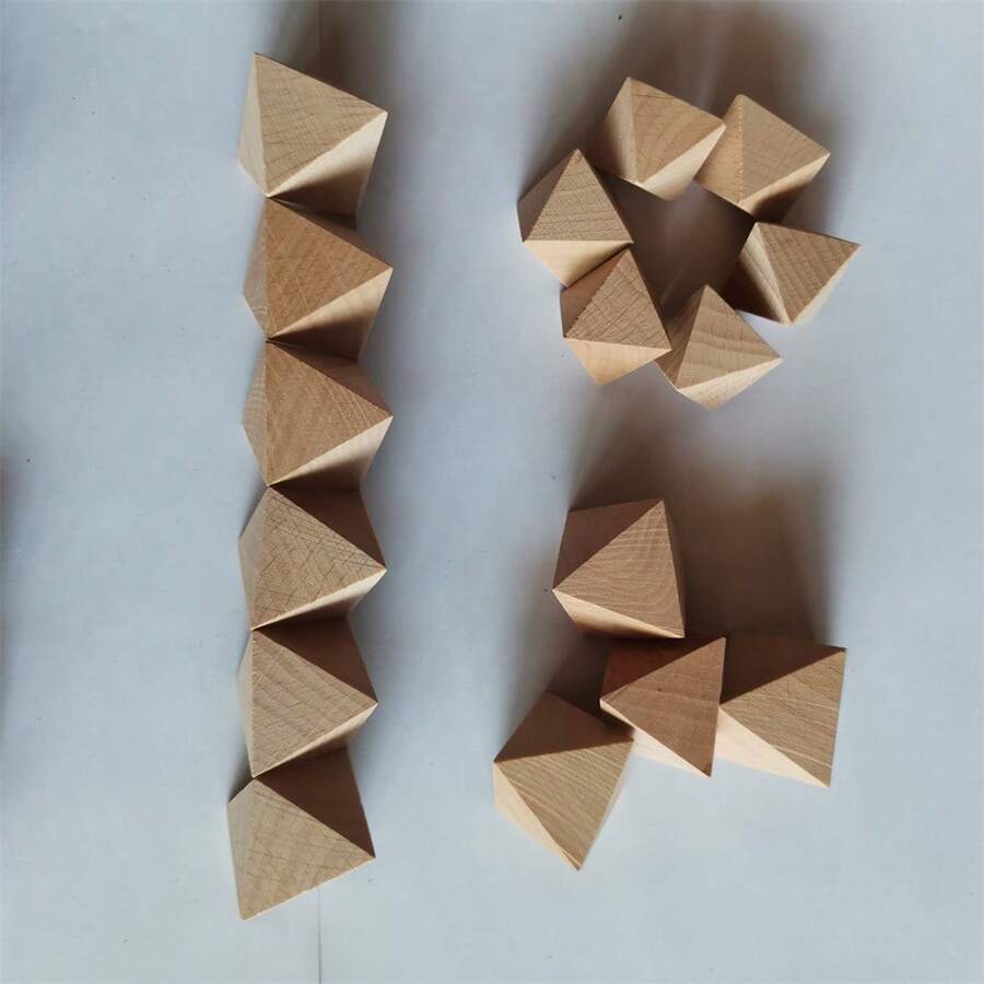 正八面體木質骰子DIY空白多面骰子桌遊 - 八面體-小號 - 查看 1