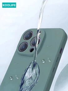 1 pieza Funda de teléfono de silicona líquida compatible con Apple 18pro/18pro Max/17ProMax/Apple 17/Apple 17Pro/Apple 17Air/16/16pro/16plus/16promax/Iphone13/13pro/13promax/14/14plus/14pro/14promax/15/15pro/15plus/15pro/15promax Protección a prueba de golpes Opciones multicolor - verde noche oscuro - Ver 3