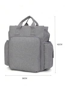 Unisex Baby Diaper Backpack, Suitable For Dads And Moms, With Diaper Pad, 16 Pockets, Pacifier Pouch, Large Capacity Travel Diaper Bag - Grey - View 5