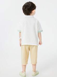 Balabala Boys' Short Sleeve Set, Baby's Summer Outfit, Toddler's Chinese Style Fashion - Green - View 2