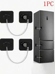 1pc Baby Drawer Without Piercing Window Multifunctional Cap Child Safety Lock Lock Refrigerator Lock Drop Lock With Key Perforation Required Child Safety Lock Lock
