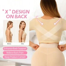 运动户外单件聚拢无线瑜伽运动文胸，跑步锻炼可调节女士运动内衣健身房配件 - 杏色 - 查看 4