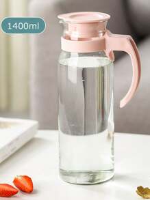 1pc Glass Water Jug Set Of 5 For Cold Water Household Heat-Resistant Pitcher For Juice, Milk Tea - Pink - View 10