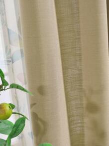 1PC Semi-Blackout Solid Color All-Match Business Home Curtain - Beige - View 3