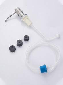 1PC Silver Stainless Steel Sink Soap Extractor, With A Press Type 1 Meter Extension Hose Suitable For Kitchen Sinks And Restaurant Sinks. Can Be Reused. - Thick Brushed - View 7