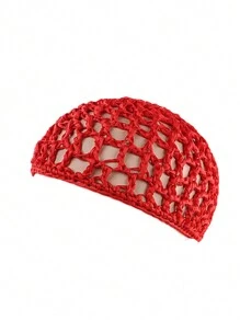 1pc Handmade Crochet Sleep Cap, Not A Hat, Women Hair Accessories Net Hairnet Cap Prescription Headgear Wig Cap Silk Bonnet Satin Bonnet - Multicolor - View 16