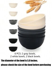 1/3/6 件可重复使用圆形 PP 材质碗，适用于餐厅自助餐、野餐、露营、房车、家庭聚会、厨房、圣诞礼物 - 三色裝 - 查看 1