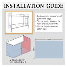 Blackout Bottom Bunk Bed Curtains Privacy Underbed Curtains For Low Loft Bed Single, 2 Panels, - 彩色 - 查看 2