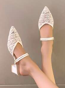 Women Summer 2024 New Style Fairy Fashionable Mid-Heel & Thick-Heel Closed Toe Sandals, Two-Way Wear Shoes