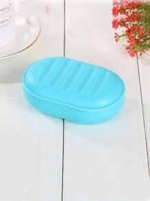 1入組糖果色便攜肥皂盒肥皂架收納盒旅行肥皂盤創意密封肥皂盒帶蓋 - 彩色 - 查看 7