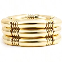 3PCS/SET Bohemian Style Multicolor Acrylic Tube Bangle Bracelet For Women - Bracelet - View 10