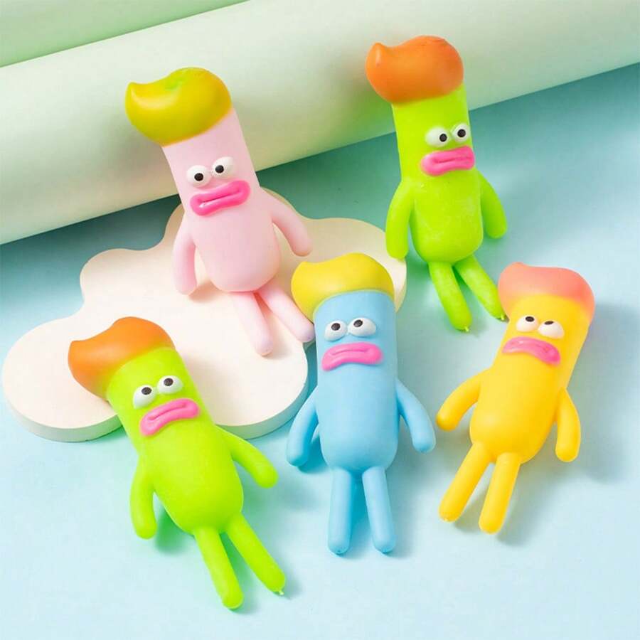 1 pieza Juguete creativo de descompresión con persona salchicha ingeniosa, splinter enojado, persona fruta, piña y pato rico, máquina de juegos, nido rico, campana de garra de gato, harina de cordero, gel suave, que proporciona excelentes sensaciones táctiles y liberación de estrés (envío aleatorio en bolsa)