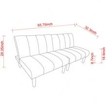 Modern Convertible Sofa Bed Folding Futon Sofa Bed With Sturdy Metal Legs,Corduroy Fabric  Sofa Bed With Adjustable Backrest For Compact Living Room Bedroom Apartment Easy Assembly - trắng - Xem 7
