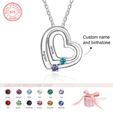 Collana in argento 925, pietra di nascita e nome personalizzati, vermiculite cubica colorata, regalo speciale e sorprendente per il giorno commemorativo, regalo di compleanno, regalo della festa della mamma