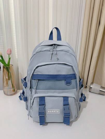 Nova Chegada Mochila de Cor Sólida de Grande Capacidade, Bolsa de Ombro Versátil Presente para Viagens ao Ar Livre