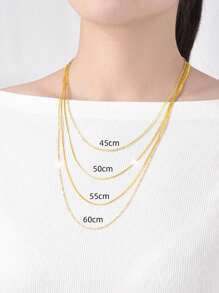 Collana In Argento Sterling 925 Per Donne, Catena Lunga E Sottile Alla Moda, Placcata In Oro 18k Per Maglione