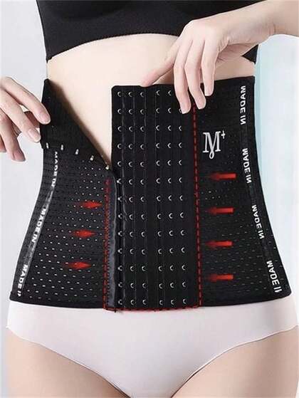 Cinta Modeladora Abdominal Afina Cintura Queima de Gordura com 6 fechos na frente