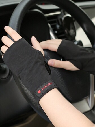 Zhenyanyouyun 1 双男女款夏季防晒露指手套防滑透气冰丝薄款半指驾驶运动写作手套