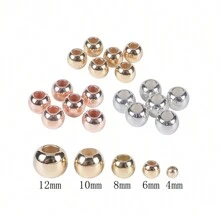 30-100個/包 直徑為 4 6 8 10 12mm 的 DIY 珠子配件 大孔CCB間隔鬆散珠子，適用於珠寶製作 - 原子 - 查看 2