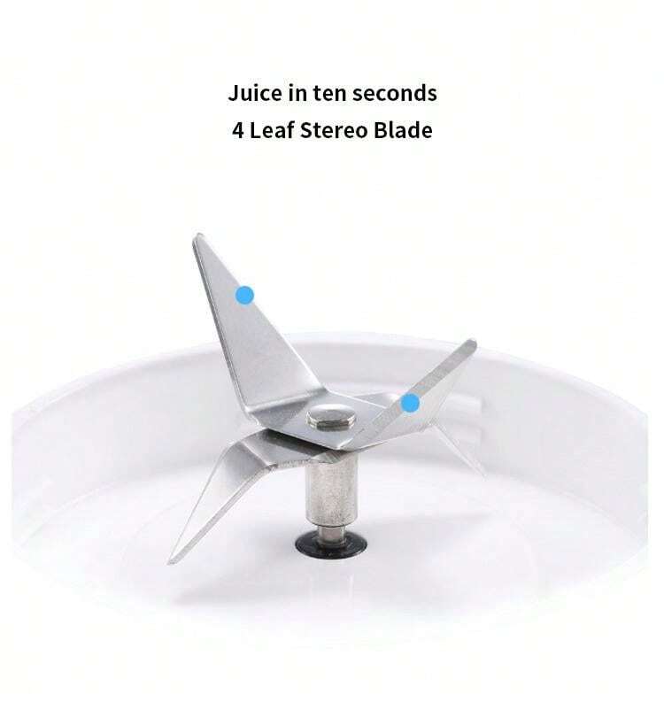 Fruit Juicer Blender Juice Cup Mini Electric USB Portable Rechargeable Travel 480ml 4 Blades