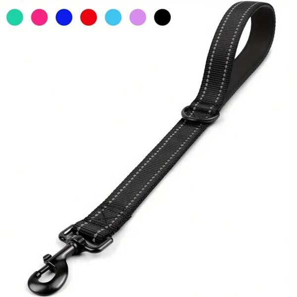 Taglory Short Dog Leash, Traffic Padded Handle, Heavy Duty Short Nylon Dog Lead For Training Control, Reflective Threads Pet Leashes For Large Dogs And Medium Dogs